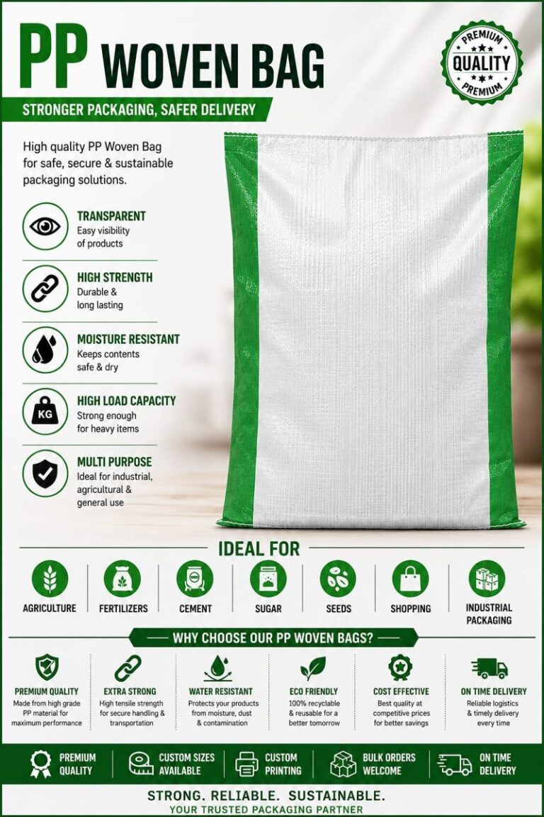 PP woven bag sample green-border-pp-woven-bag-poster