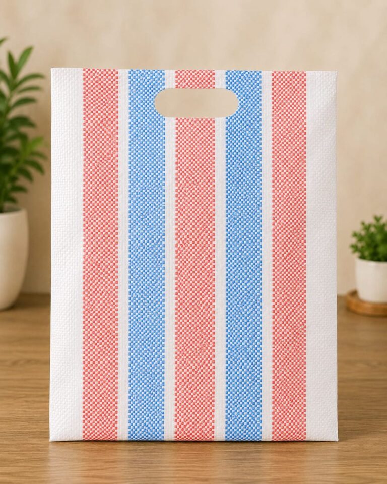 PP woven bag sample striped-pp-woven-bag-die-cut